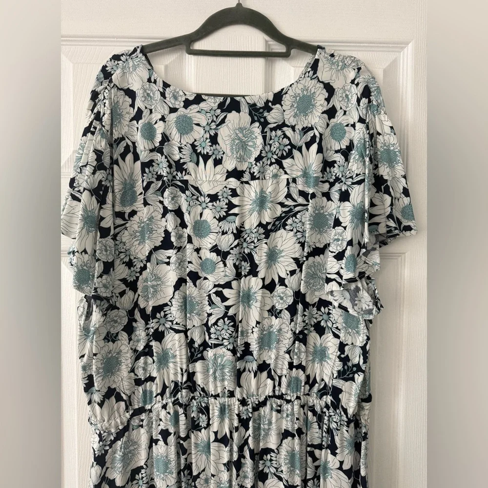 Time and Tru Blue Floral Dress 💙 Size 22/XXXL 🩵 NEW WITH TAGS - Picture 10 of 13